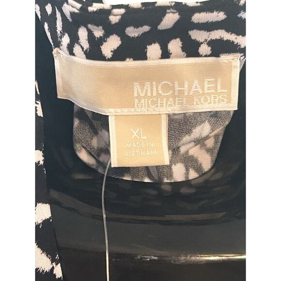 Michael Kors Women's size XL Black and White Leopard Print Shift Dress NWT - Picture 3 of 4